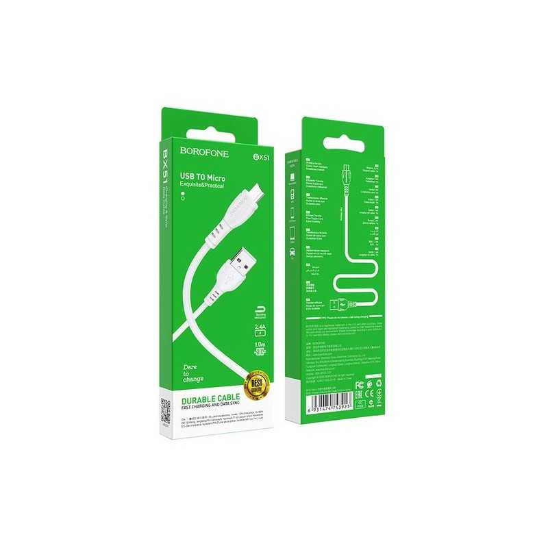 câble USB BOROFONE BX51 Micro-USB Tunisie câble USB BOROFONE BX51 Micro-USB Tunisie